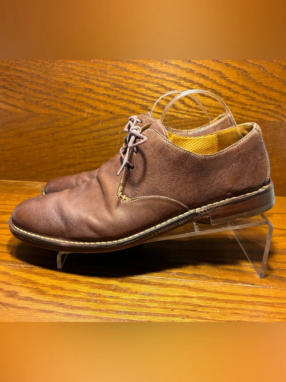 Cole Haan Contrast Stitch Derby Shoes Brown Leather Men’s Size 11